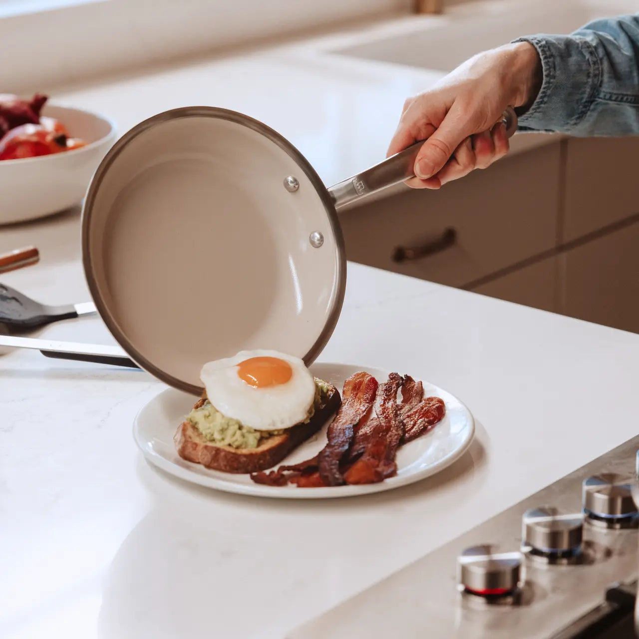 Made In CeramiClad Non Stick Frying Pan, Stainless Rim