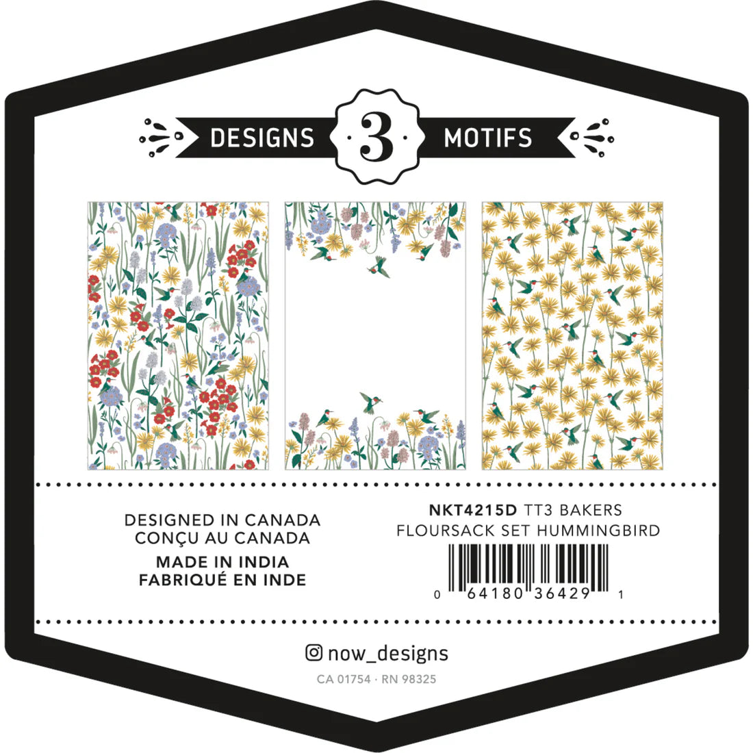 Hummingbird Baker's Assorted Floursacks, Set of 3