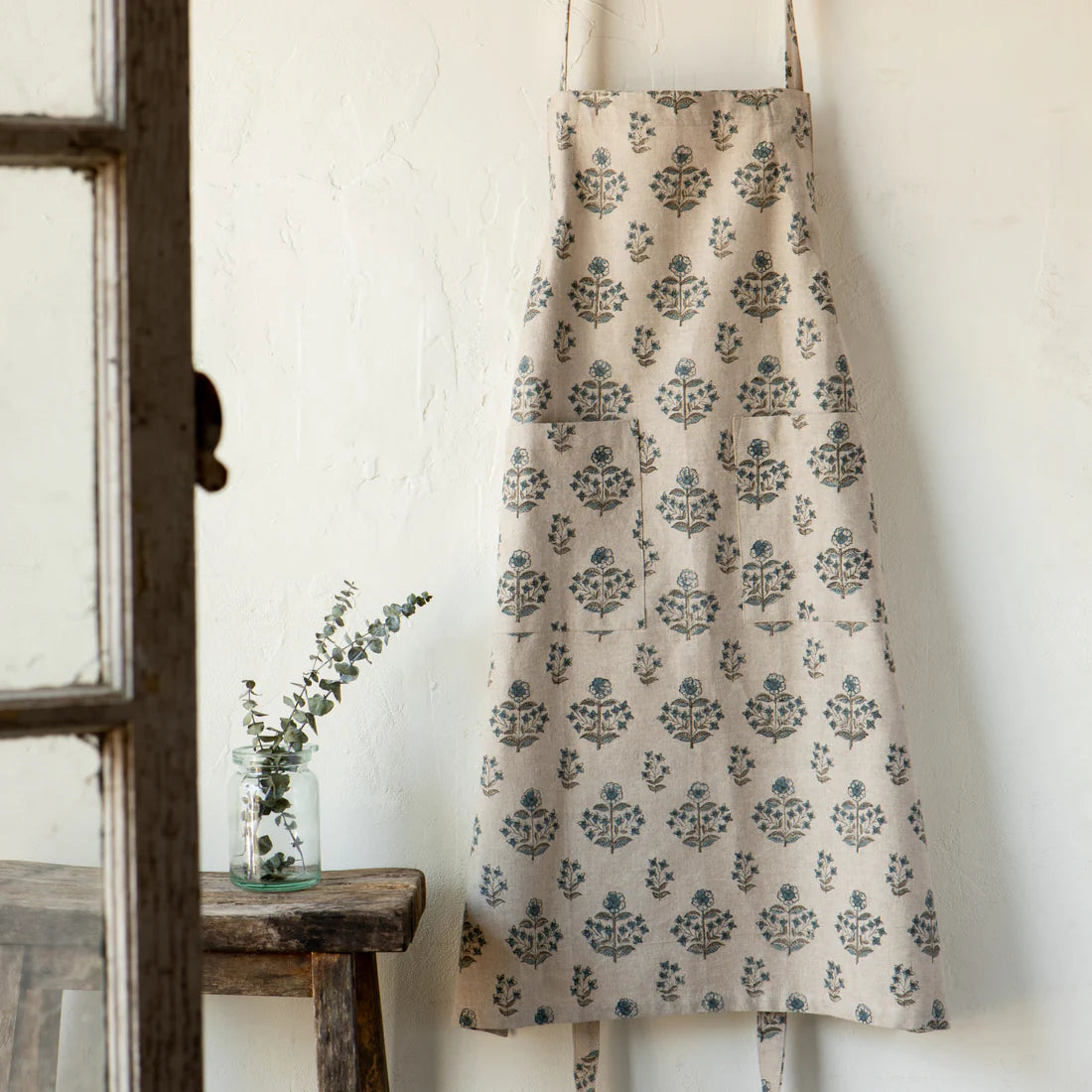 Apron Salvia Block Print