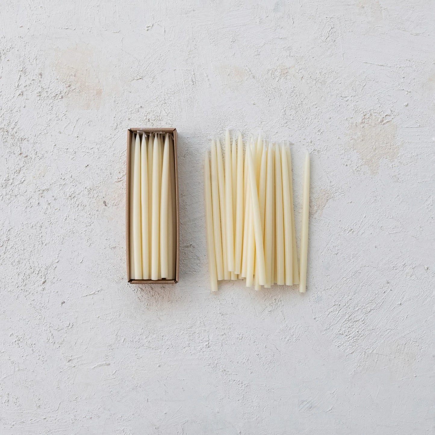 Thin Taper Candles, Ivory, Individual