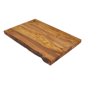 Olive Wood Rectangle Board with Natural Edge and Hanging Hole