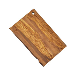 Olive Wood Rectangle Board with Natural Edge and Hanging Hole