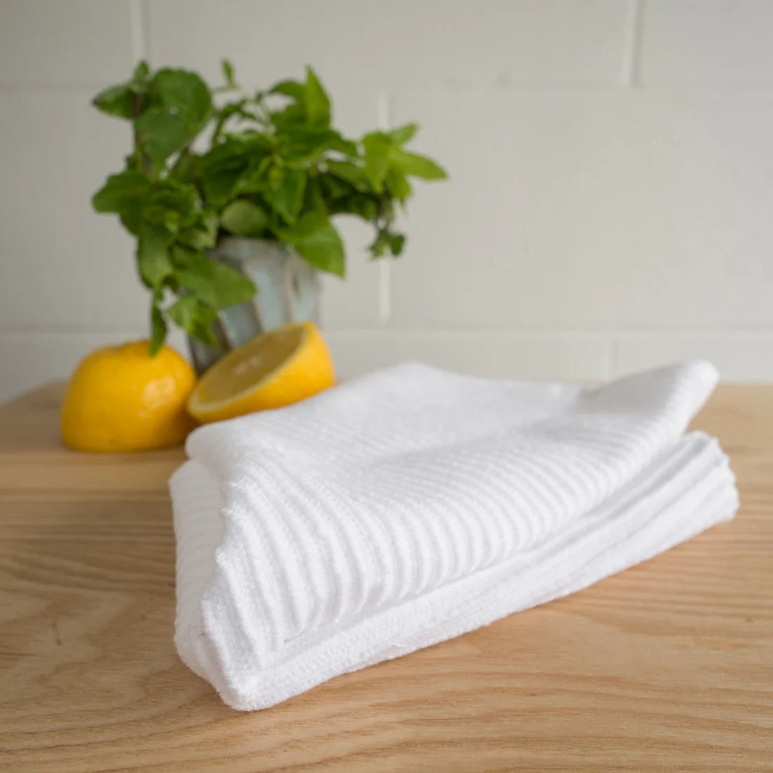 Ripple White Dishcloths, Set of 2