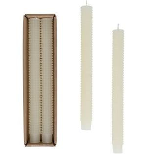 Hobnob Pillar Taper Candles, Cream, Set of 2