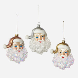 Metallic Santa Head Ornament