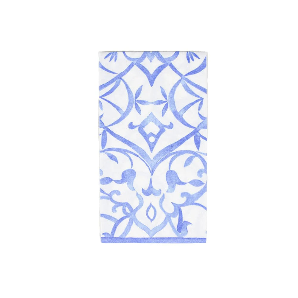 Algarve Ceramic Blue-Paper Linen Airlaid Guest Towels, Set of 12
