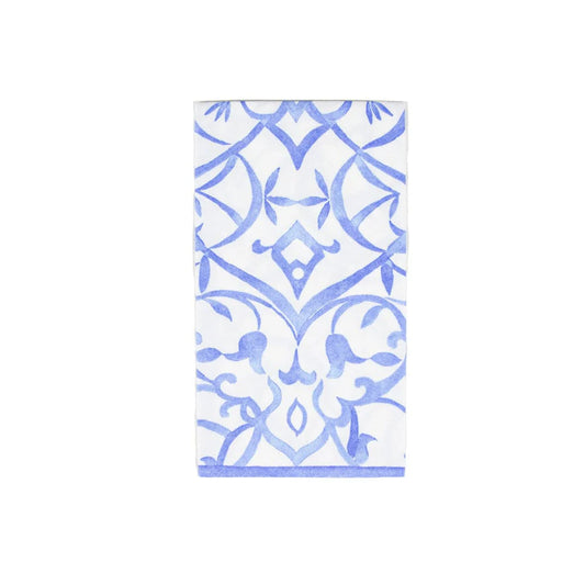 Algarve Ceramic Blue-Paper Linen Airlaid Guest Towels, Set of 12
