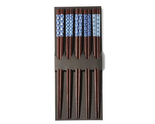 Chopsticks Set Wood Aizome Patterns