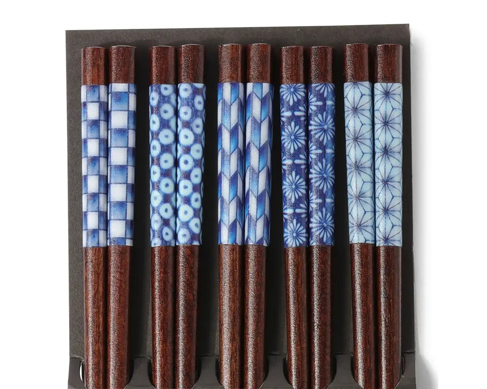 Chopsticks Set Wood Aizome Patterns