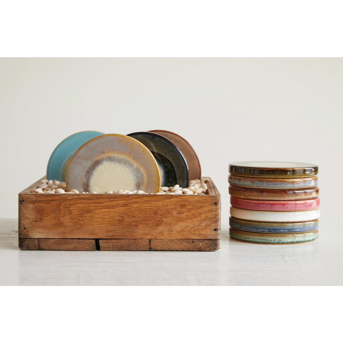 Stoneware Trivet with Glaze, Assorted Colors