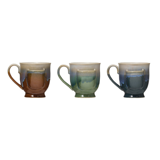 Stoneware Mug with Tea Bag Holder, Assorted Colors