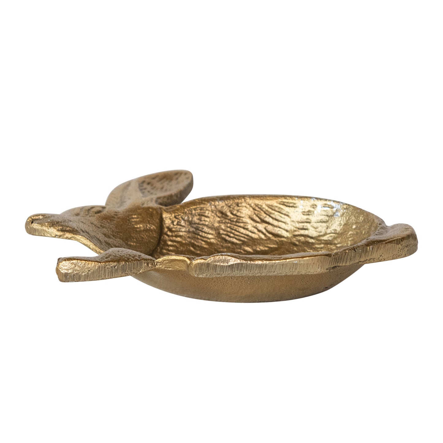 Cast Aluminum Rabbit Shaped Dish, Gold Finish