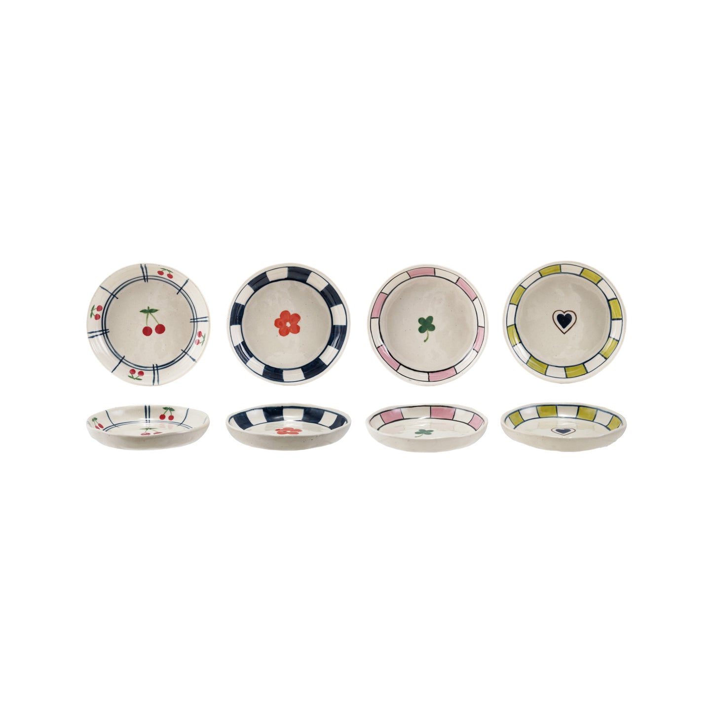Hand-Painted Stoneware Dish w/ Pattern, Assorted