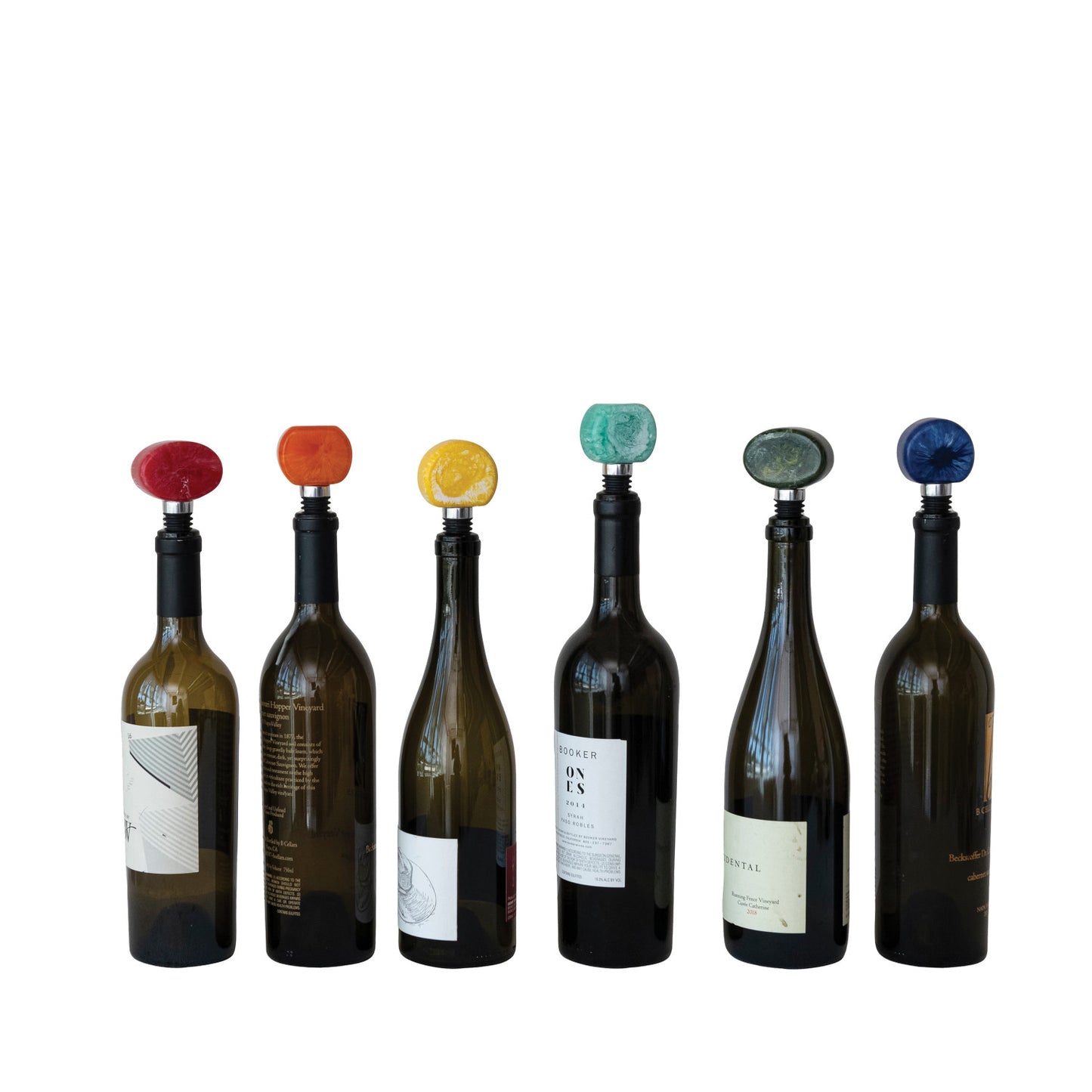 Aluminum & Marbled Resin Bottle Stopper, 6 Styles