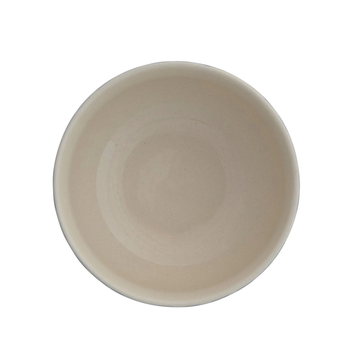 Hand-Painted Stoneware Bowl with Vines Design