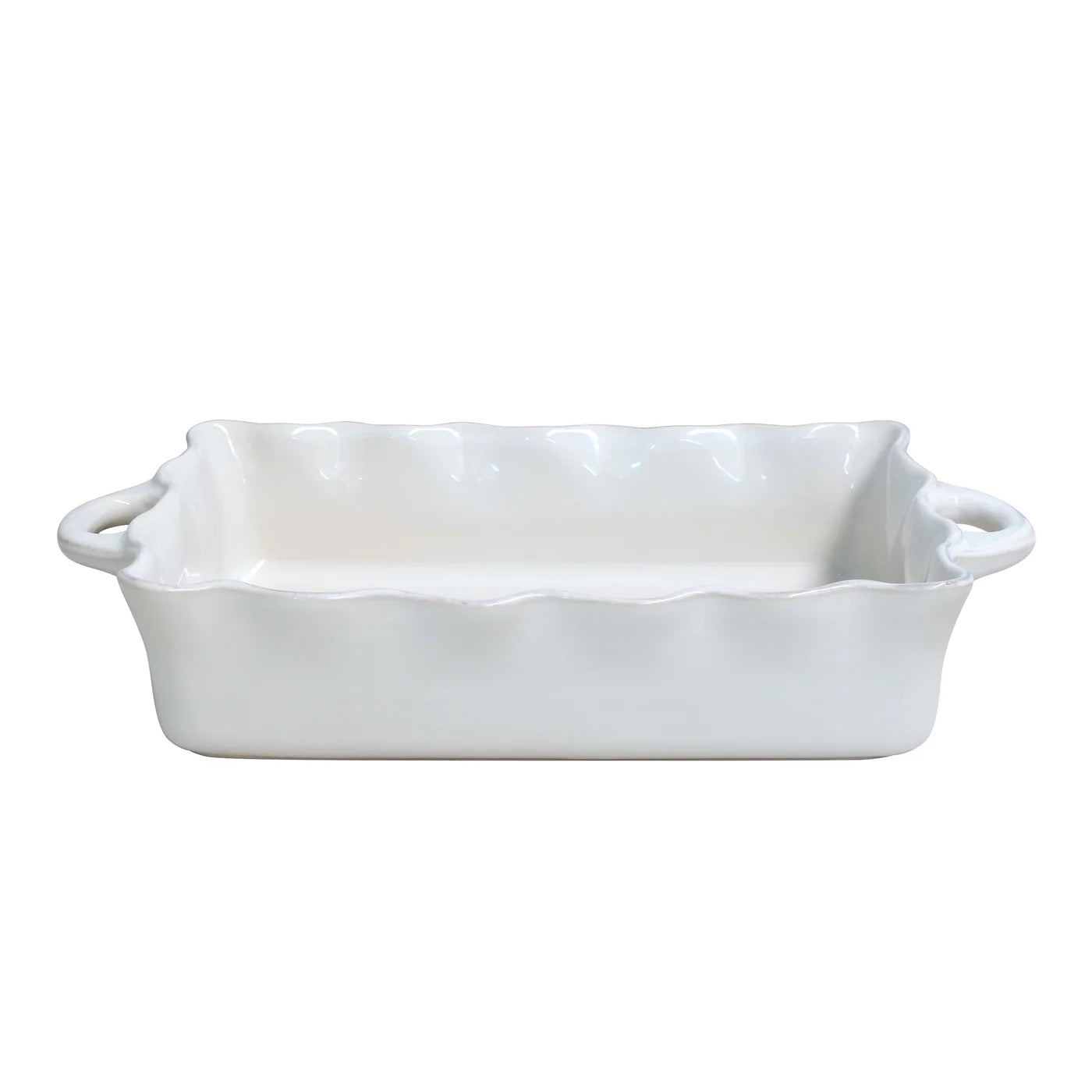 Casafina Cook & Host Ruffled Rectangular Baker, White