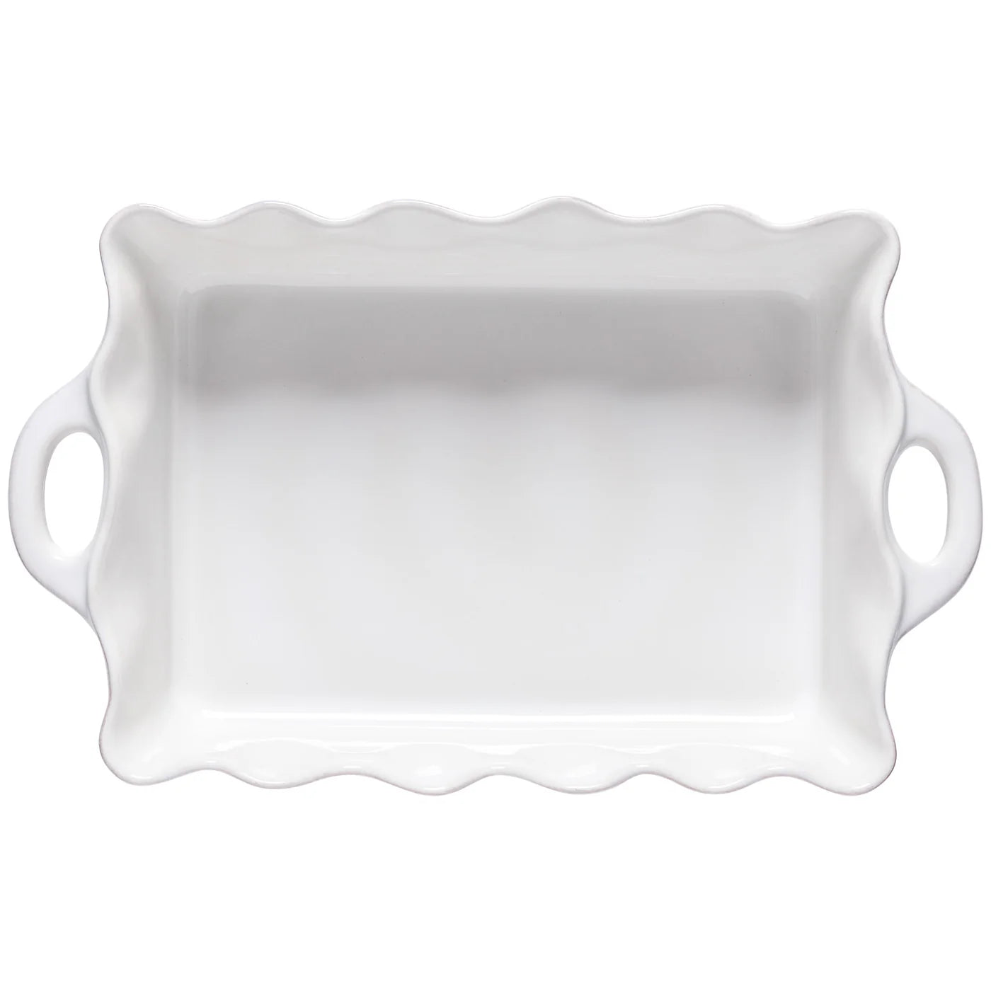 Casafina Cook & Host Ruffled Rectangular Baker, White