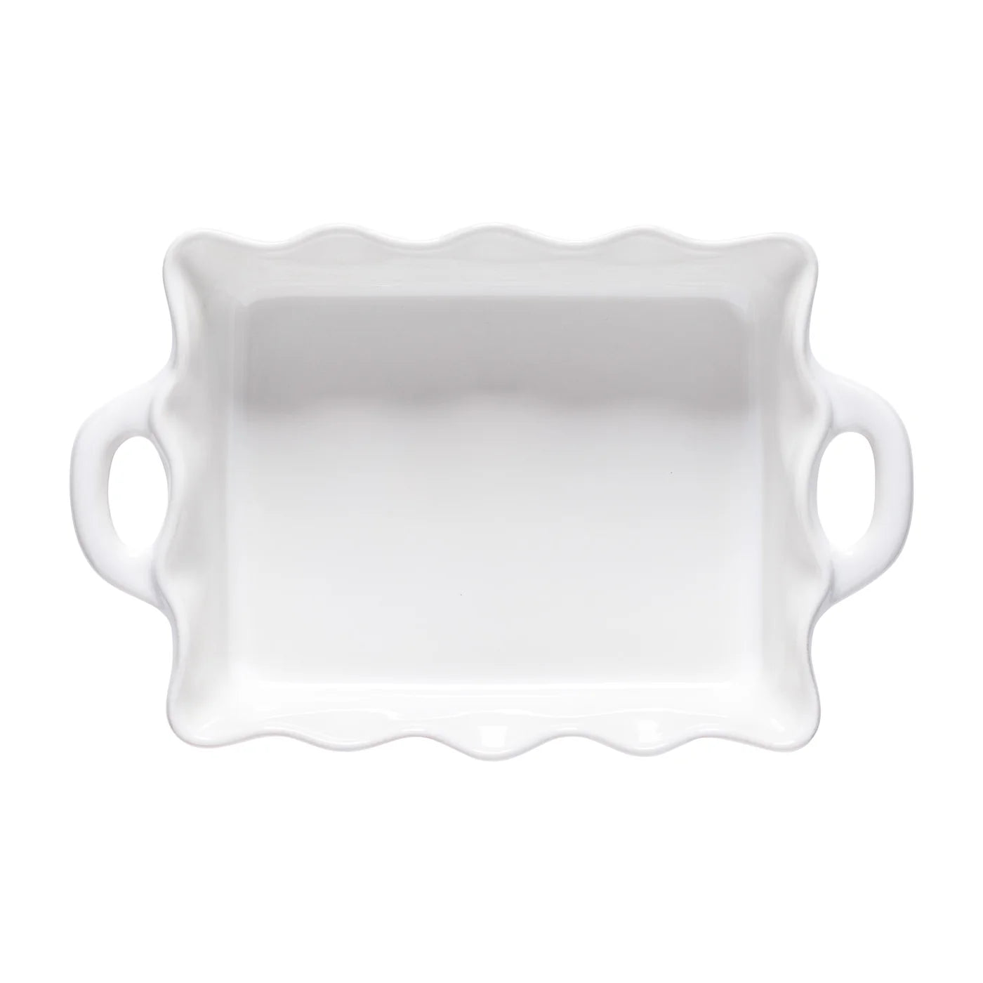 Casafina Cook & Host Ruffled Rectangular Baker, White