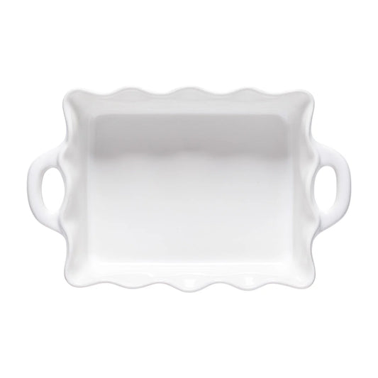 Casafina Cook & Host Ruffled Rectangular Baker, White