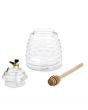 Glass Honey Jar with Lid and Honey Dipper