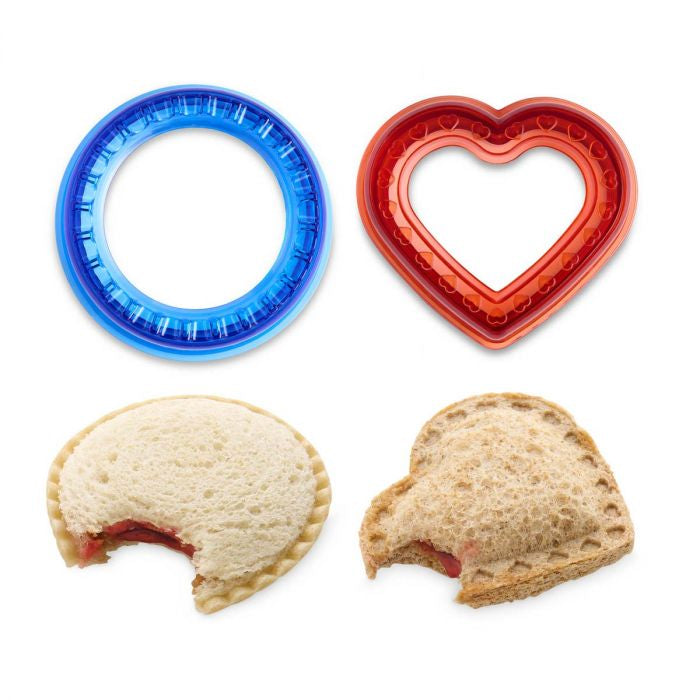 Un-Crusted Pocket Sandwich Makers, Heart and Circle - Set of 2