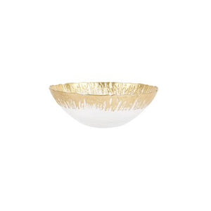 Vietri Rufolo Glass Gold Brushstroke Small Bowl