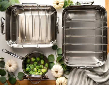 Hestan Provisions Classic Clad Roaster with Rack - 16.5”