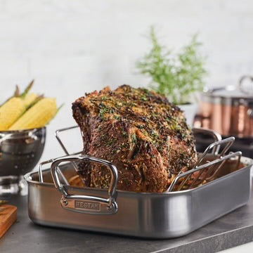 Hestan Provisions Classic Clad Roaster with Rack - 14.5”