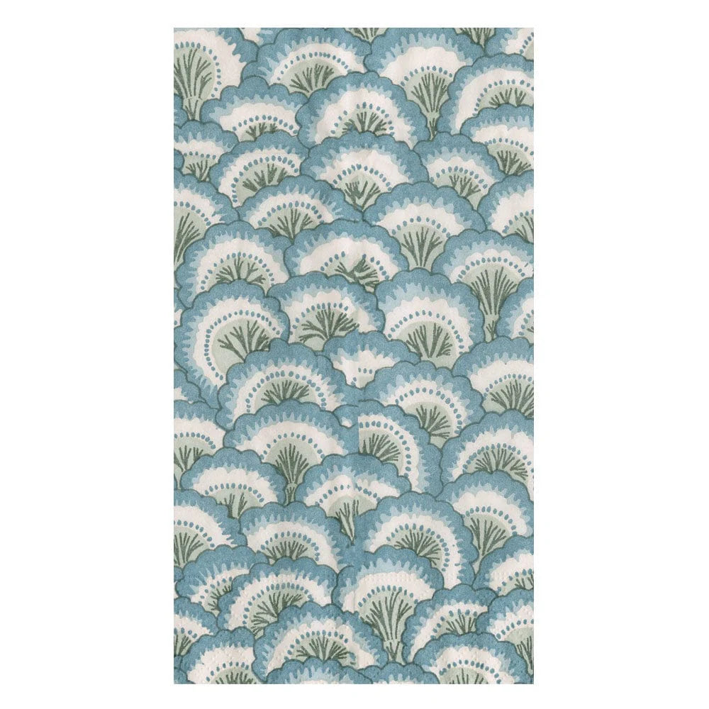 Caspari Pontchartrain Scallop Guest Towel Napkins, Set of 15