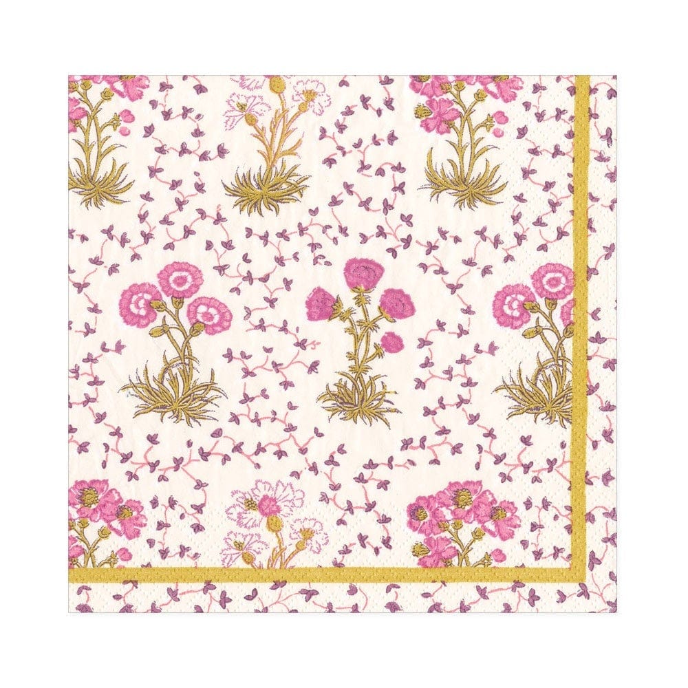 Caspari Semis de Fleur Pink Luncheon Napkins, Set of 15
