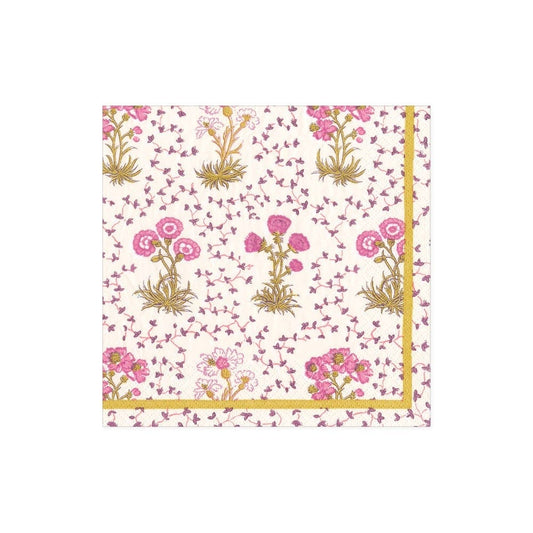 Caspari Semis de Fleur Pink Cocktail Napkins, Set of 20
