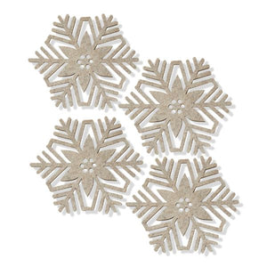 Beige Snowflake Coaster, Set of 4