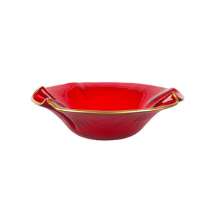 Vietri Holiday Glass Ruffled Bowl