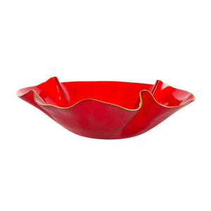 Vietri Holiday Glass Ruffled Bowl