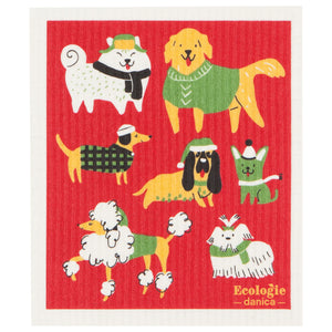 Swedish Yule Dogs Dishcloth