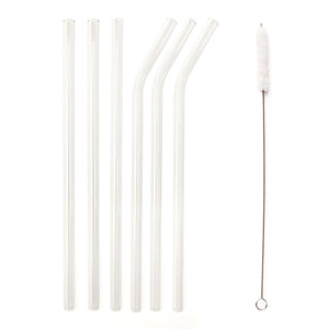 Clear Reusable Glass Straws