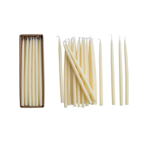 Thin Taper Candles, Ivory