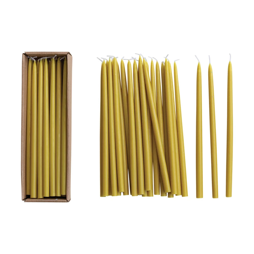 Thin Taper Candles, Chartreuse, Individual