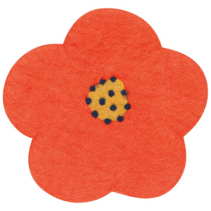 Felted Wool Trivet Poppy