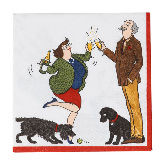 Caspari Bottoms Up Cocktail Napkins, Set of 20