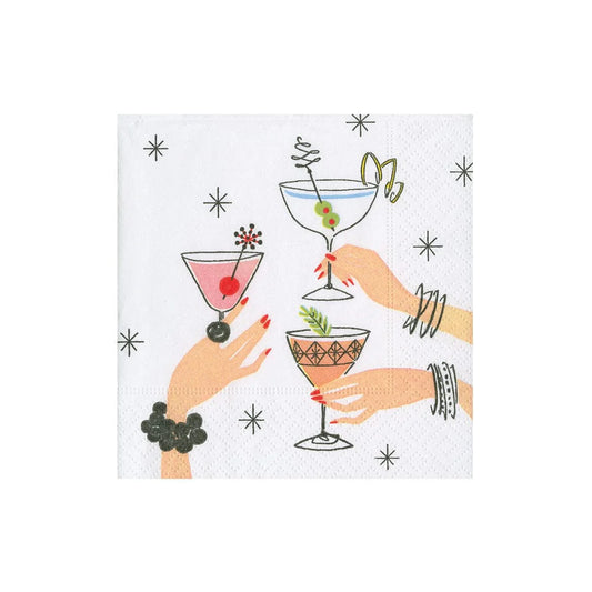 Caspari Aperitivo Cocktail Napkins, Set of 20
