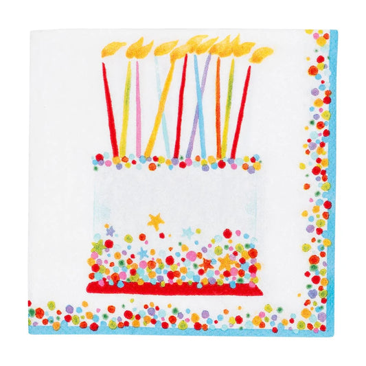 Caspari Birthday Cake Cocktail Napkins, Set of 20