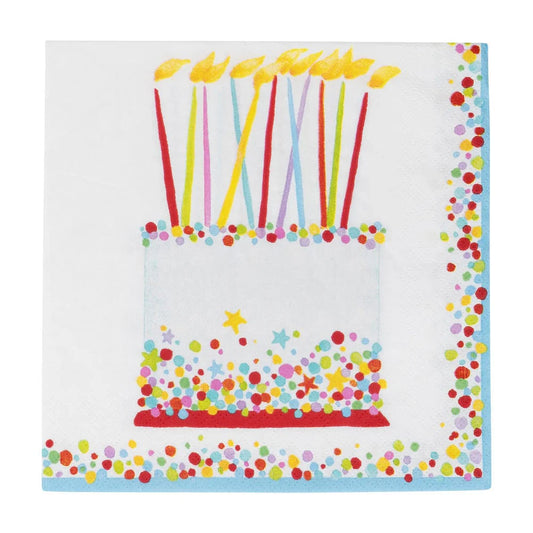 Caspari Birthday Cake Luncheon Napkins, Set of 15