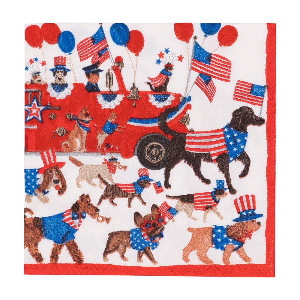 Caspari Join The Parade Cocktail Napkins, Set of 20