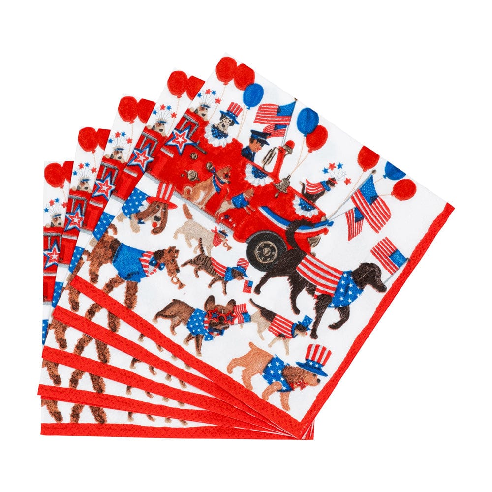 Caspari Join The Parade Cocktail Napkins, Set of 20