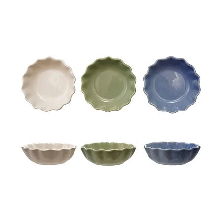 Stoneware Scalloped Bowl, 4”