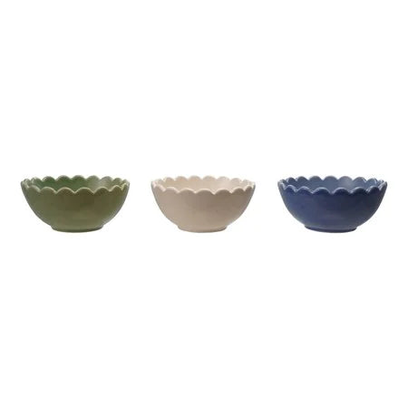 Stoneware Scalloped Bowl, 4.5”