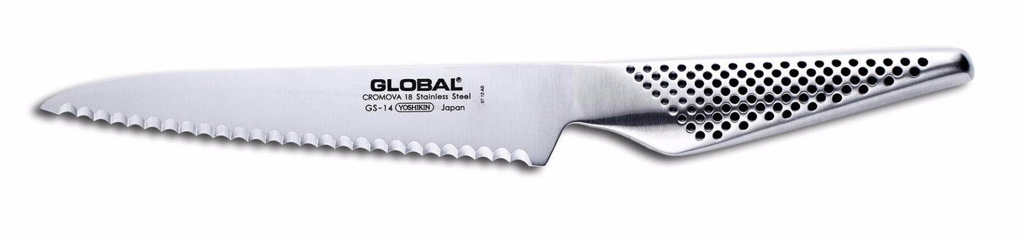 Global Classic Utility Knife, Scallop, 6"