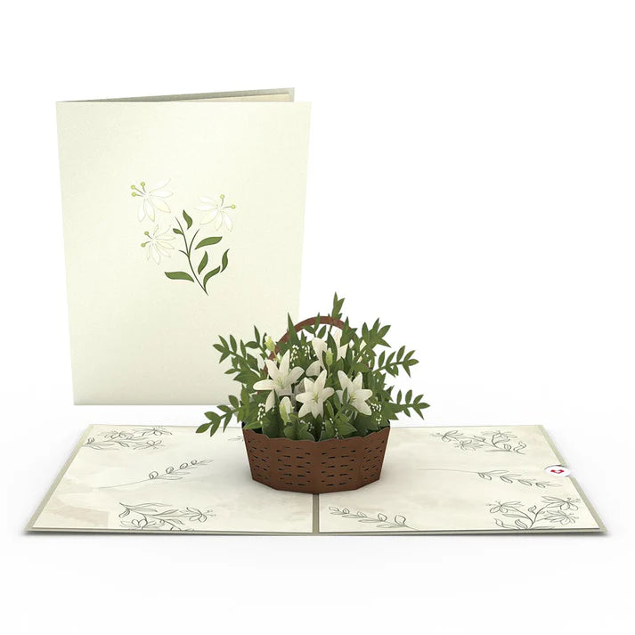 Lovepop White Flower Basket Pop-Up Card