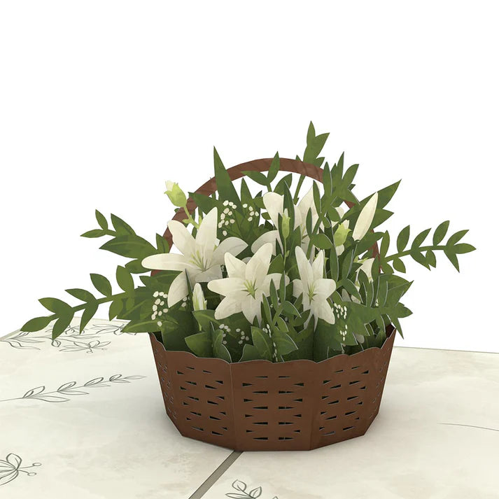 Lovepop White Flower Basket Pop-Up Card